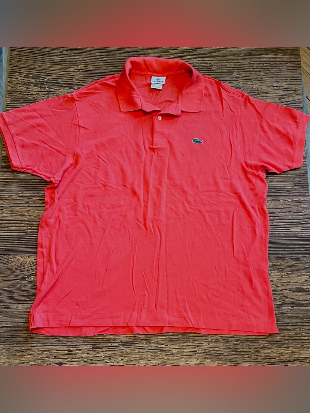 Lacoste Men’s size 9 Coral Polo Shirt - Classic Cotton Pique